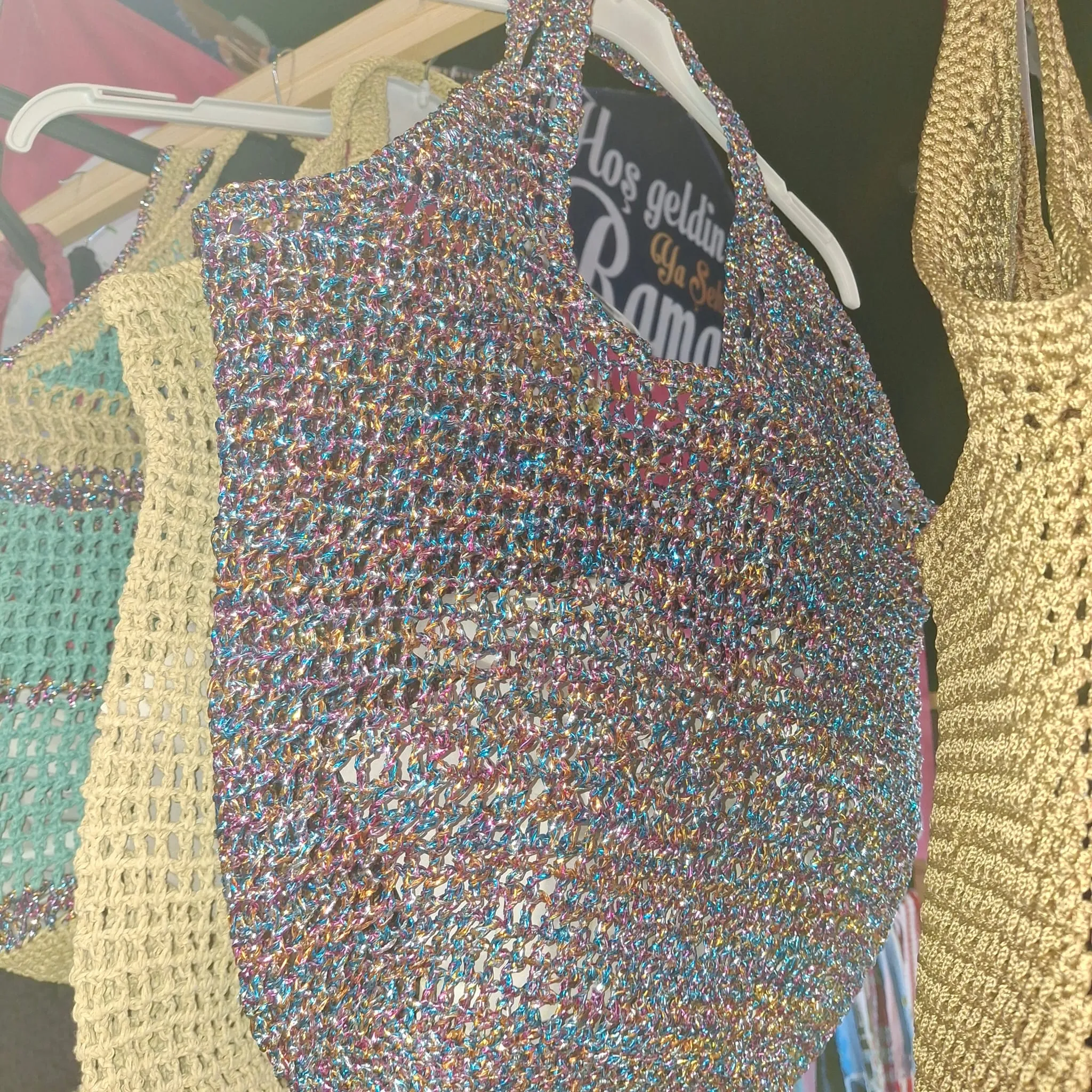 Metalik ipli File Çanta
