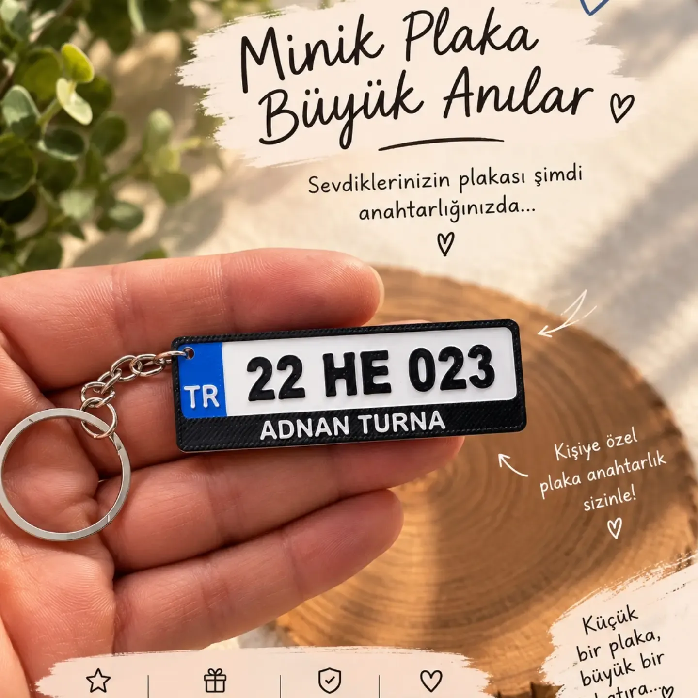 3D Tasarım Plaka Anahtarlık