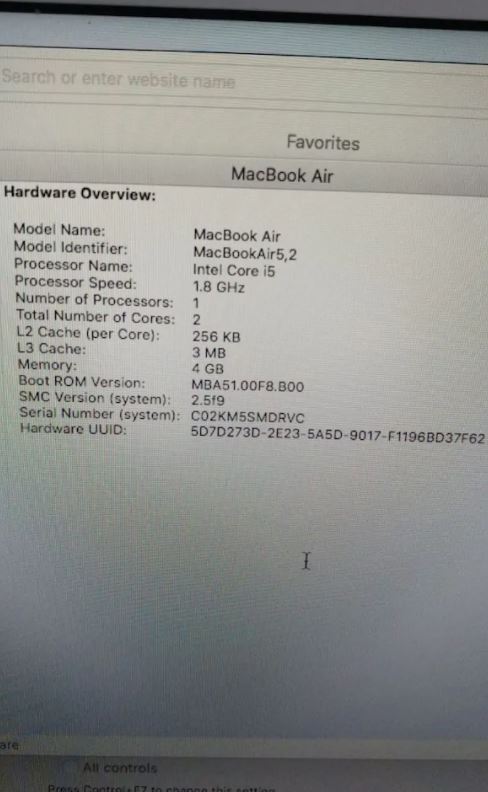 MacBook Air 13 inc 2012