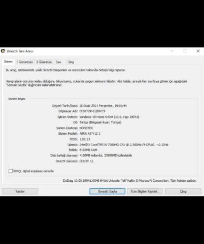 Monster Abra A5 v12.1 Oyuncu Bilgisayarı