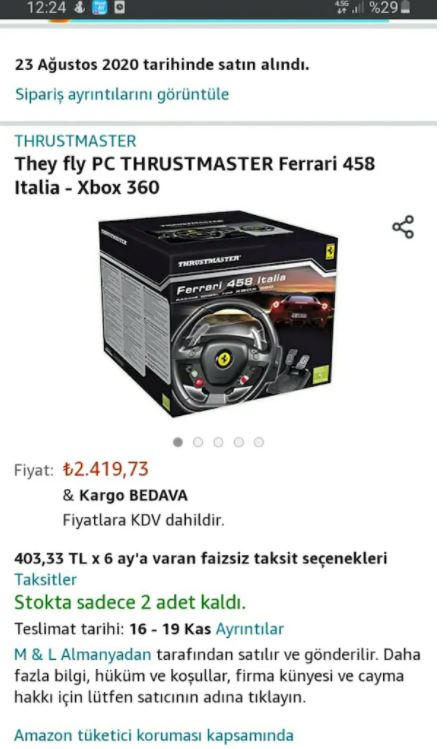 Oyun Konsolu Direksiyonu Thrustmaster