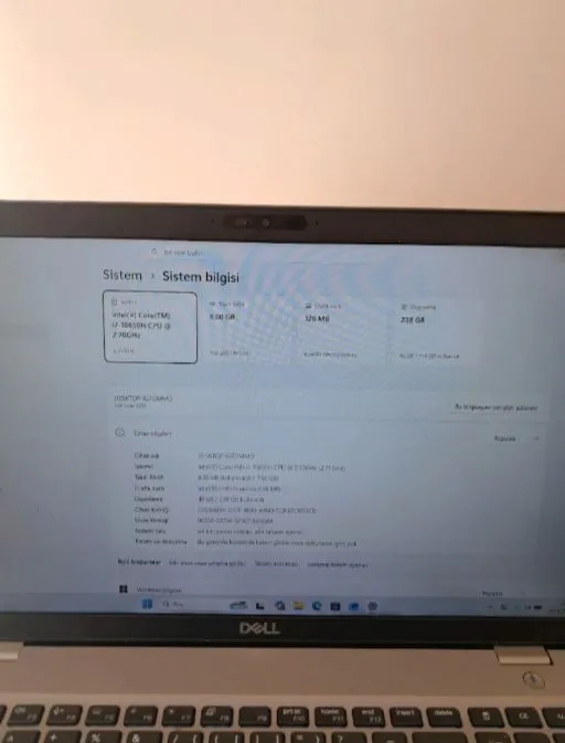 Dell 5511 8GB Ram 256GB SSD