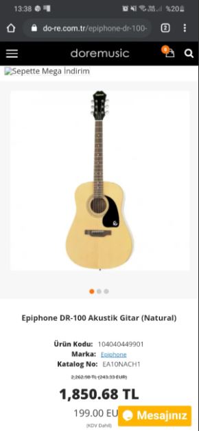 Epiphone DR100 Akustik Gitar